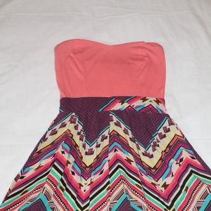 Strapless Dress with fun pattern